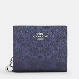 Coach Snap Wallet In Signature Canvas NWT